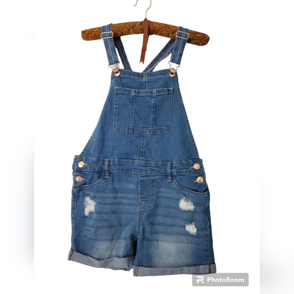 Vigoss Girls Denim Shortall, Sizes XL - Picture 1 of 8